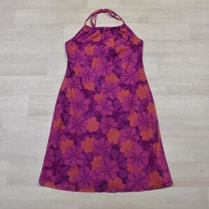 Y2K Xhilaration Halter Micro Mini Dress Stretch Flowers Small VTG 2000s